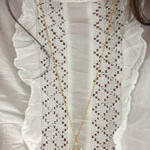 Collier long Croix Blanc