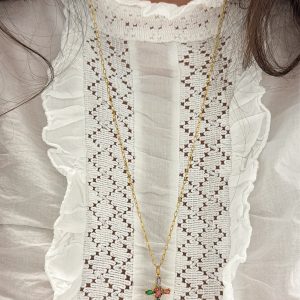 Collier long Croix multicolore